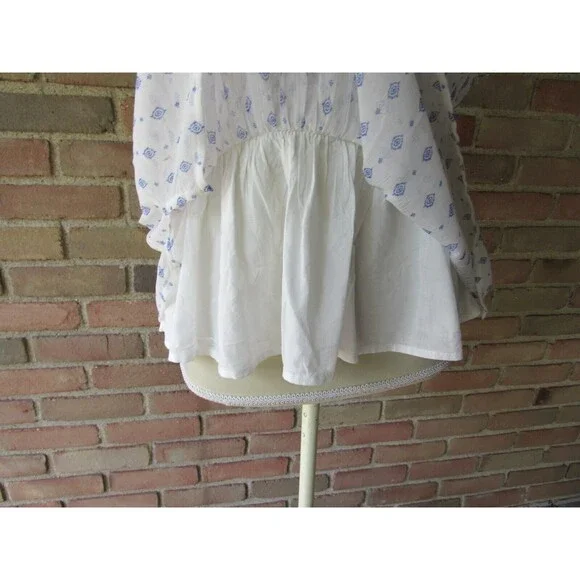 Old Navy Waist-Defined Printed Dolman-Sleeve Top White Geo Women's S - Picture 16 of 16